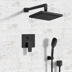Matte Black Rain Shower System with Handheld, Rain Shower Head, Shower Faucet Set